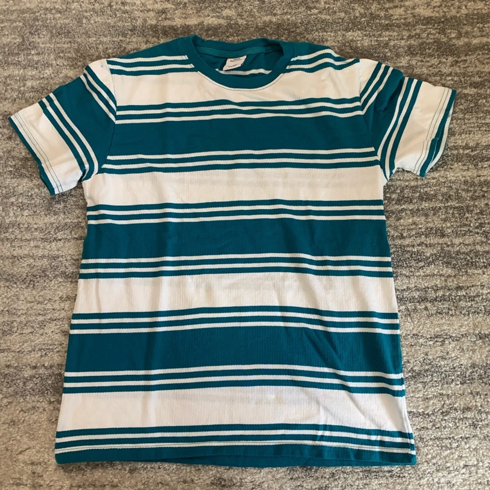Urban Outfitters teal blue and white tshirt